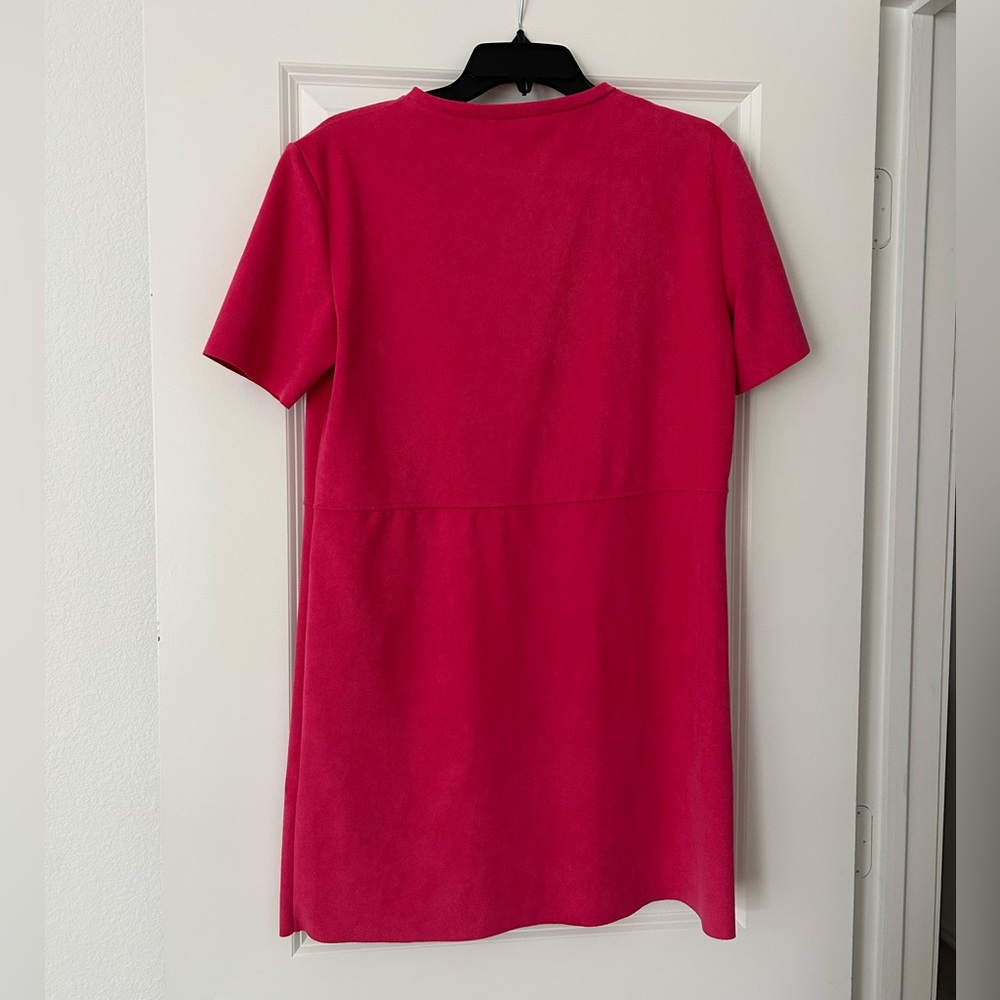 zara pink suede dress Faux Suede Zara Dress in Dusty Pink